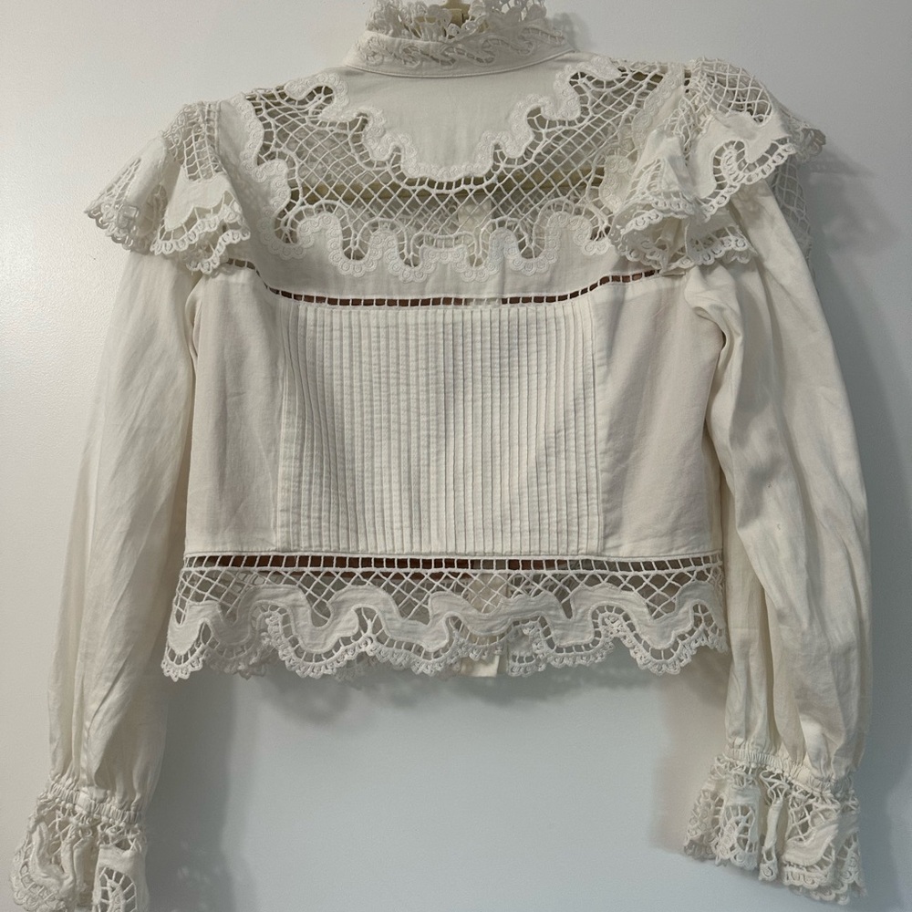 Alice + Olivia White Lace Blouse - Picture 4 of 8